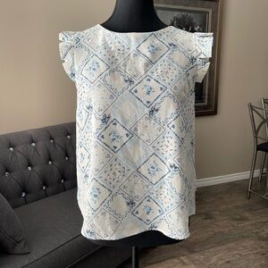 Monteau Floral Short Sleeve Blouse.